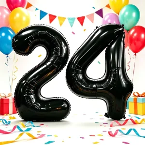 0-9 Black Number Balloons Birthday Party Decoration 32 Inch Large One Balloon for 1st Girl Boy Baby Shower Number FOIL Balloons