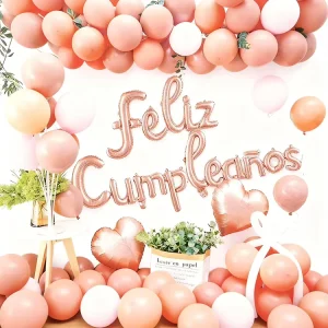 1 Birthday & Mother’s Day Party Latex Balloon Set Indoor Background Wall Decoration Girls’ Celebrations Feliz Cumpleaos