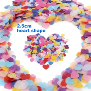 1 Inch 1KG Bulk Packing Heart Shape Colorful Confetti by Tissue Paper for Balloon Pinata Filler Wedding Valentine Party Decor
