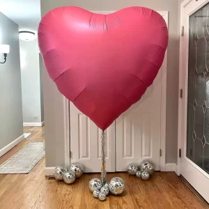 1 M Huge Heart-shaped Balloon 63 Inches Valentine’s Day Red Love Balloon Aluminum Foil For Wedding Engagement Party Decoration