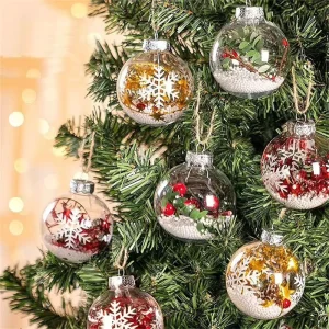 1-Piece Transparent Fillable Shatterproof Plastic Christmas Bauble
