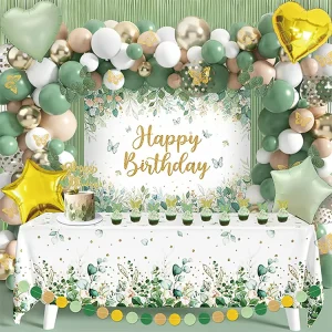 1 Retro Color Balloon Arch Garland Set for Birthday Party Decoration Happy Birthday Balloon Kit with Background Cloth Backdrop