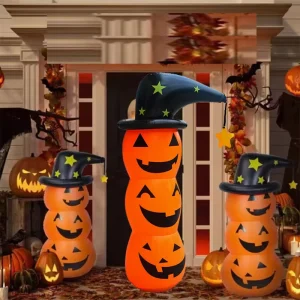 1.24M Big Size PVC Halloween Inflatable Pumpkin Standing Balloons for Halloween Party Photo Prop Decorations