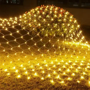 1.5M Outdoor LED Fairy String Net Lights Warm White 80 100 8 Lighting Modes IP44 AC85-265V Dimmable Christmas Party Festivals