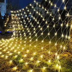 1.5X1.5M 2X2M 3X2M LED Net Christmas Holiday Lighting Garland Curtain Fairy String Wedding Party Fishing Net Lights