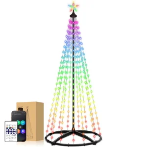 1.5m 1.8m 2.1m Tree Lights LED RGBIC with Smart App Control IP65 Waterproof Outdoor String Lights