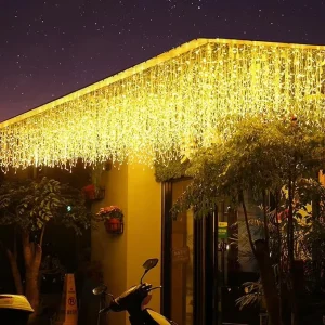 10*0.6m 240LED Clear Wire IP44 Outdoor LED String Icicle Curtain Fairy Lights PVC Cable Waterfall Light for Christmas Decoration