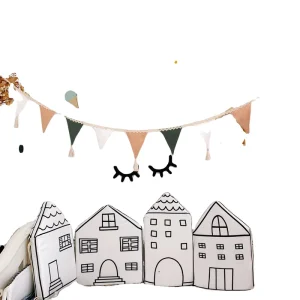 10 Feet Triangle Fabric Pennant Flags Banners Bunting Garland Party Decorations With a String Children’s Day Festival Decoration