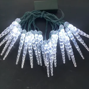10 Icicle Battery Operated LED Light Outdoor Indoor Christmas Easter Festival Holiday Lights Decoration IP44