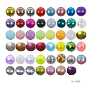 10 Inch 4D Round Balloons Helium Aluminium Foil Balloon Sets for Party Decoration
