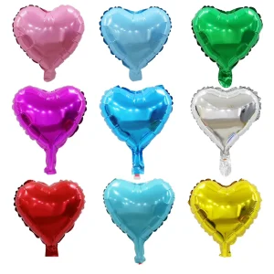 10 Inch Plain Foil Star & Heart Balloons Cross-border Supply Balloons for Birthday Party & Festival Celebration Decoration