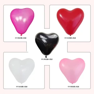 10 Inch Red White Heart shaped Latex Balloons for Engagement Wedding Valentine Birthday Party Decorations Supplies