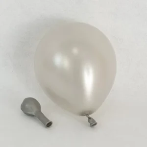 10 Inch Silver Pearl Color Shiny Round Shape Latex Metallic Balloons