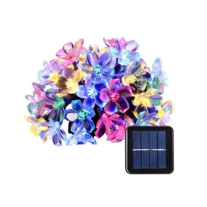 10 LED Solar String Lights 21ft Christmas Fairy Flower Blossom Decorative Light Garden Party Xmas Tree Halloween Indoor Use PVC