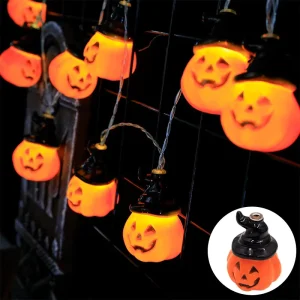 10 LEDs Stringing Lighted Home Festival Holiday Decorative Battery Operated Light for Events Halloween Pumpkin String Lights