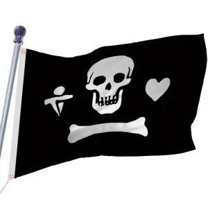 100% Polyester Flying Style Double Sided Straw Pirates One Piece Luffy Sku OEM Flags 5x3ft Anime Pirate Banner