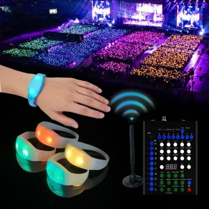 1000 Meters RF Remote Control LED Bracelet Wireless Flashing Wristband for Sports Match & Fan Support