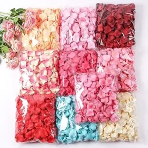 1000 Pcs Colorful Simulation Silk Artificial Rose Petals Child Romantic Wedding Valentines Day Party Decorations