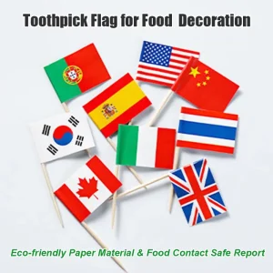 10000pcs Country Toothpick Flag Burger Sandwich Cocktail Party Wood Toothpick Flag for Food Decoration