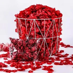 1000pcs Wedding Rose Petals Artificial Silk Flower Red Rose Petals Valentine’s Day Decor