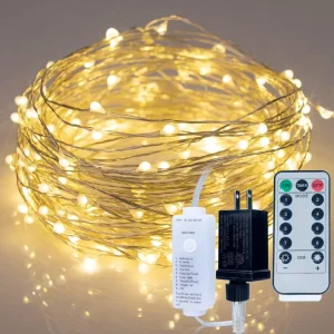 100M 200M 300M 500M Super Long Plug in Remote Silver Wire Fairy Lights Warm White Christmas Lights Decoration String Lights
