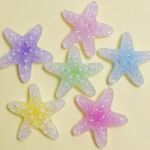100pcs Kawaii Cartoon Starfish Resin Decoration Slime Charms Flatback Diy Doll House Miniature Ornaments Accessories