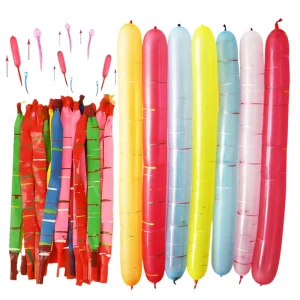 100pcs Rocket Balloon Flying Squeaking Mixed Color Outdoor Activities Games Latex Balloon Festive Wedding Party Decoration