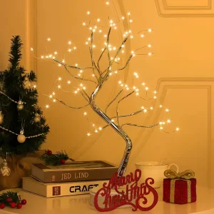 108LED Silver Branch Christmas Lights Touch Control + Dual Power Supply 50cm Indoor Use Party Holiday Lights