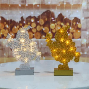 10L Warm White LED MDF Snowman Light Battery Powered IP20 for Christmas Holiday Party Home Decoration