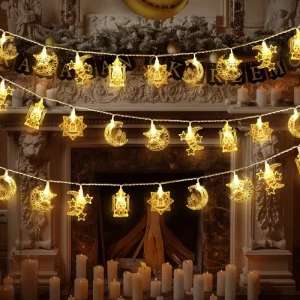 10LED USB Fairy Lights 1.5M Outdoor Festive String Lights IP44 Home Decor for Ramadan Eid Mubarak Christmas Made of Plastic