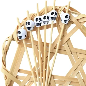 10mm Skeleton Stick Halloween Decoration Sign Hamburger Sign 100 Support Disposable Food Grade Biodegradable JM 70 Customizable