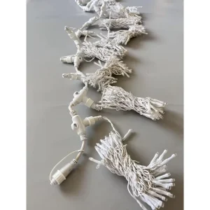 110伏发光二极管窗帘仙女串灯节日派对圣诞灯用品温暖白色背景照明装饰