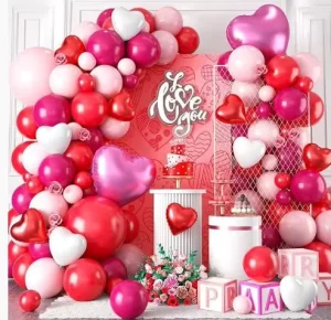116pcs Romantic Valentine’s Day Heart shaped Balloon Sets Confession Proposal Wedding Decoration Party Decoration Set