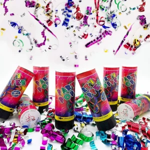 11cm Curly Metallic Foil Streamers Party Popper Handheld Factory Price Confetti Cannon for All Party Celebration
