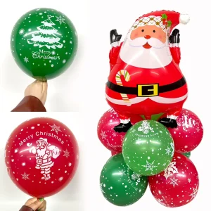 12 Inch 100 Pcs Merry Christmas Themed Printed Latex Balloon for Party Decorations Party Supplies Balloon