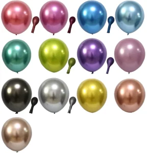 12 Inch Metallic Chrome Latex Balloon Valentine’s Christmas Halloween Easter Birthday Wedding Celebration Party Supply