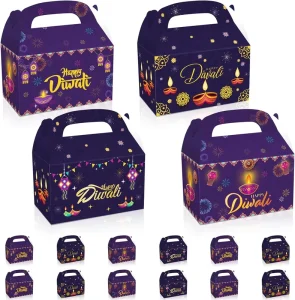 12 Piece Diwali Gift Box Set Decorations Festival Lights Party Supplies Indian Sweets Treat Box Family Friends