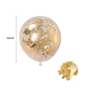 12-inch Glitter Balloons Transparent Latex Confetti Balloons Wedding and Birthday Decoration Balloons