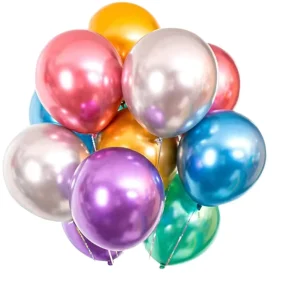 12 inch Party Decoration Happy Birthday Wedding Christmas Valentine’ Day Halloween Chrome Metallic Color Latex Balloons
