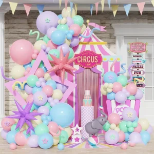 122pcs set Macaron Pink Blue Red Explosive Star Long Latex Balloons Garland Arch Kit for Wedding Birthday Party Decorations