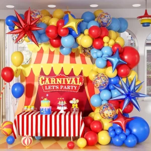 125pcs Foil Latex Carnival Balloons Round Star Shape Indoor Use for Birthday Party Decorations