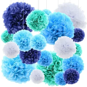 12Inch Colorful Tissue Paper Pompoms Durable Hanging Decorations for Birthday Baby Shower Bridal Shower Graduation Diwali