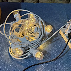 12V White Round Wire Connectable Festoon Lights Outdoor Garden Party Christmas Lighting