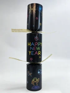 12in Happy New Year Party Crackers Neon Firework & DJ Design Festive Favors