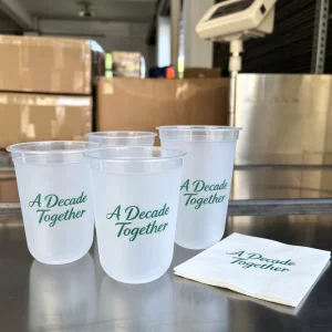 12oz Custom Logo Reusable Watermelon Shaded Plastic Party Cup With Straw Lid for Promotional Giveaways Fruit Tumbler Wedding Cup