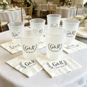 12oz Stemless Ribbed Wine Glasses Disposable Plastic Whiskey Cups for Champagne Catering Weddings Parties 10oz 14oz Monogram