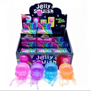 12pcs Colorful Jellyfish Squeeze Toy Super Solid Transparent Squishy Stress Relief Sensory Fidget Toy for Kids