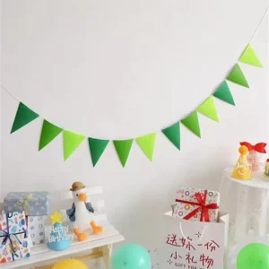 12pcs Colorful Rainbow Flag Birthday Party Flag Wedding Holiday RPET Felt Pennant Flag