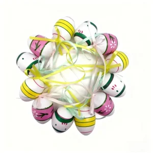 12pcs Hanging Colorful Patterned Plastic Easter Eggs