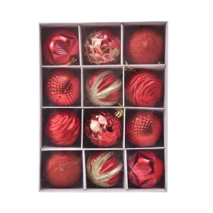 12pcs New Year Decor Christmas Tree Decorations Ball Pendants Accessories Holiday Party Decoration